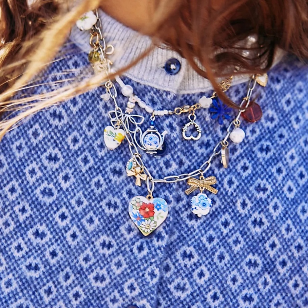 Free People Maxamillion Charm Necklace in Coquette Candy | NWT - Picture 2 of 8